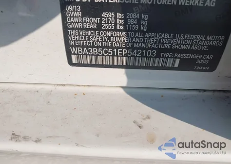 2014 BMW 328I xDrive из США, поврежденный, VIN WBA3B5C51EP542103